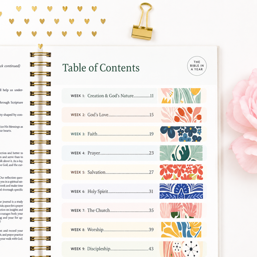 The Bible In A Year: 52-Week Guided Study Journal