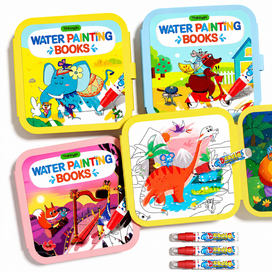 Magic Water Painting & Doodle Book Set for Kids