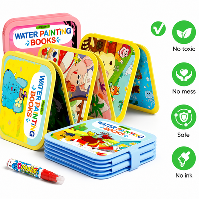 Magic Water Painting & Doodle Book Set for Kids