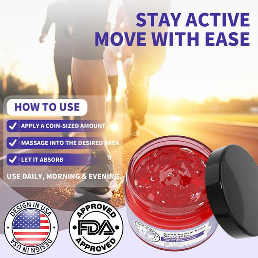 Jexzy Pain Relief Gel usage tips — massage into joint area for 15 minutes